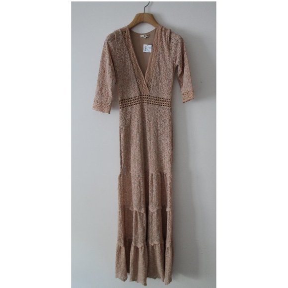NIGHTCAP CLOTHING Hazel Lace Maxi Dress Gown / Size XS / Blush Nude Wedding - Picture 2 of 9